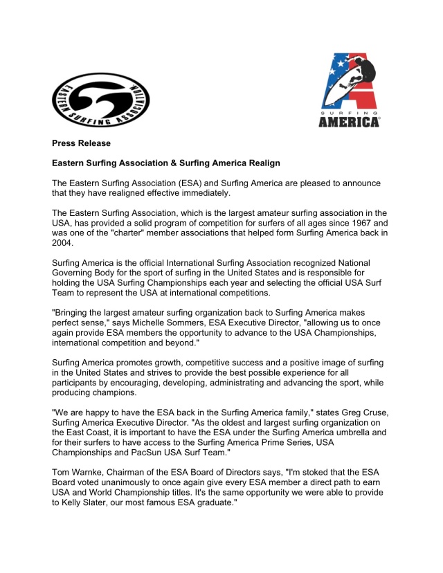 SA & ESA Press Release